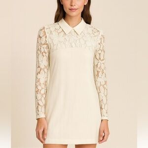Axara Paris  longsleeve cream lace dress 38/L